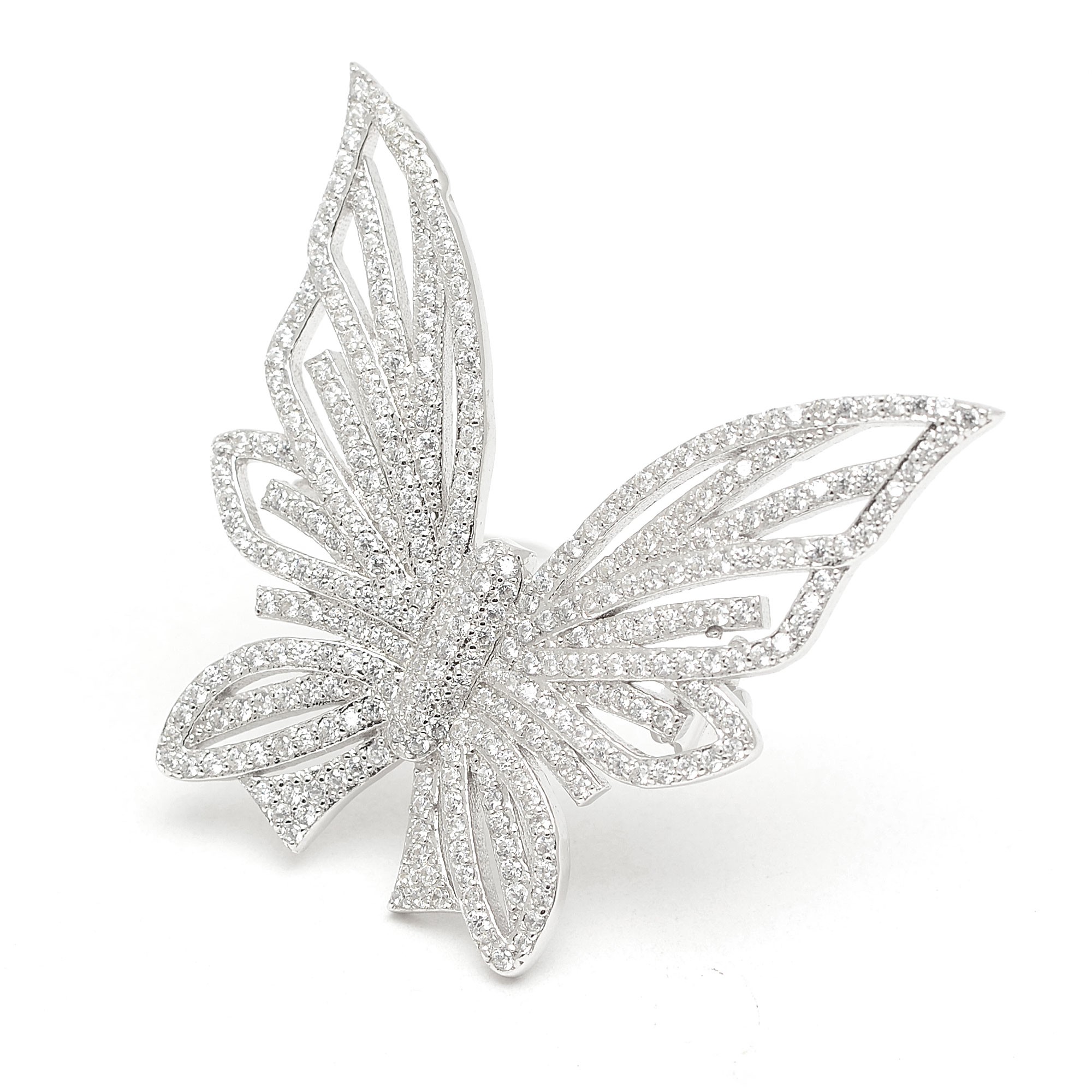 Broche De Plata Con Forma De Mariposa