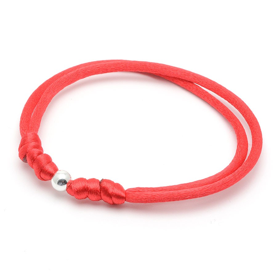 Pulsera Niña nylon rojo 7 nudos NIño oro 1-90278-1-9