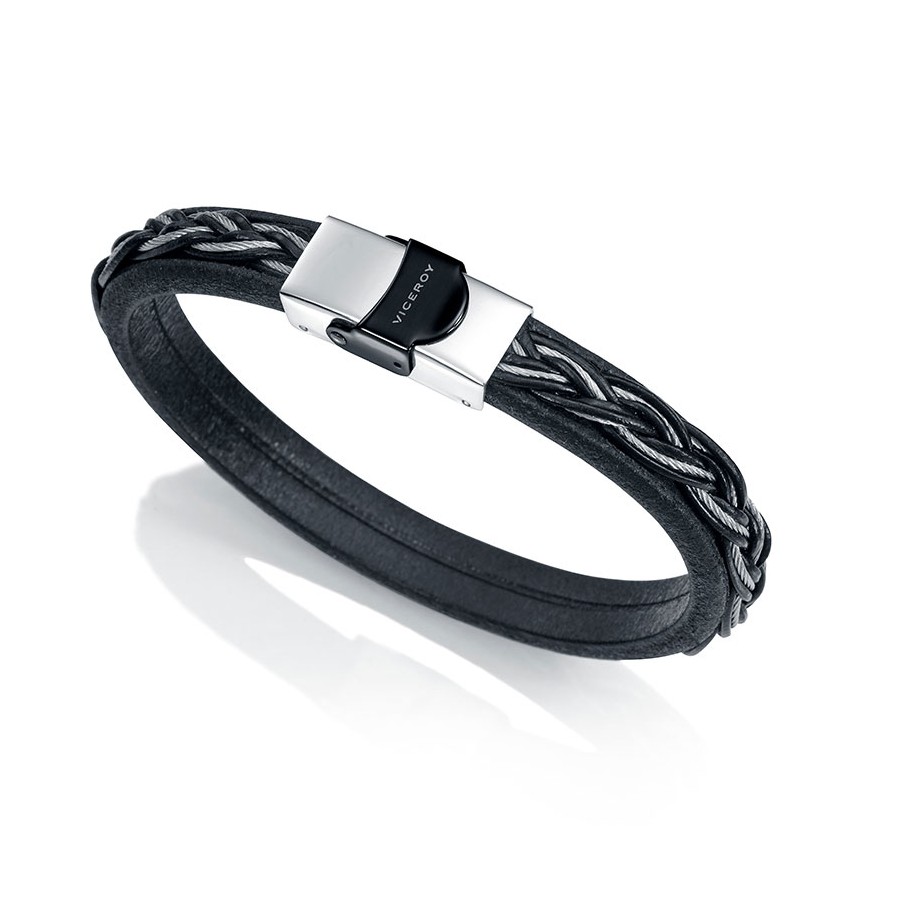 Anillo Viceroy hombre cable negro.