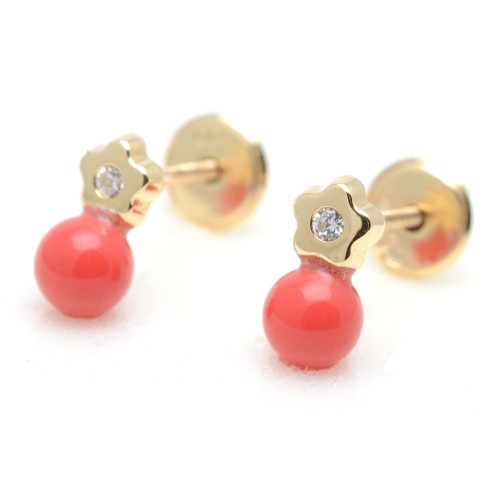 Pendientes Oro Estrella Coral