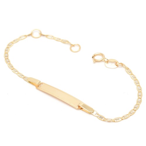 Pulsera Oro Bebé Placa Biselada