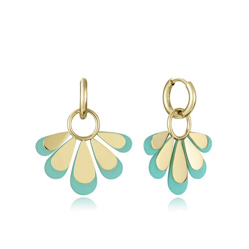 Pendientes Viceroy Dorados Flor Verde