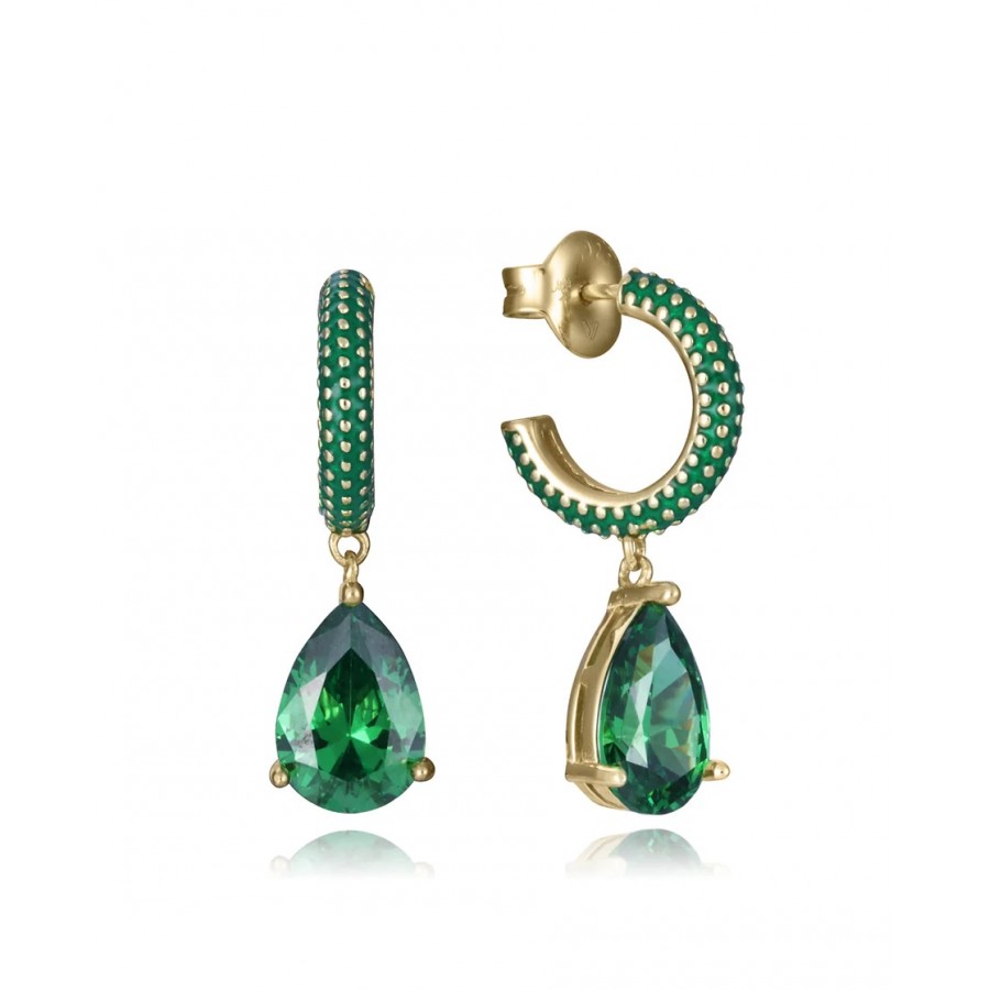 Pendientes Plata Viceroy Dorados Verdes