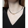 Collar Dorado Malla Negra