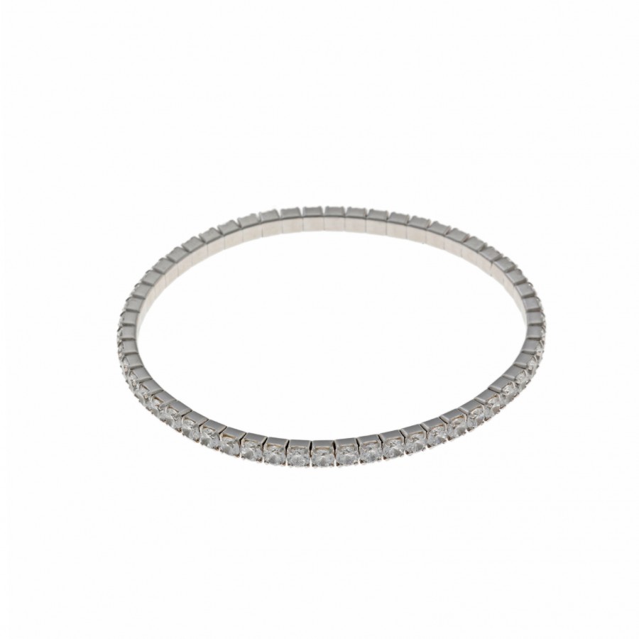 Pulsera Plata Riviere Elástica Circonitas