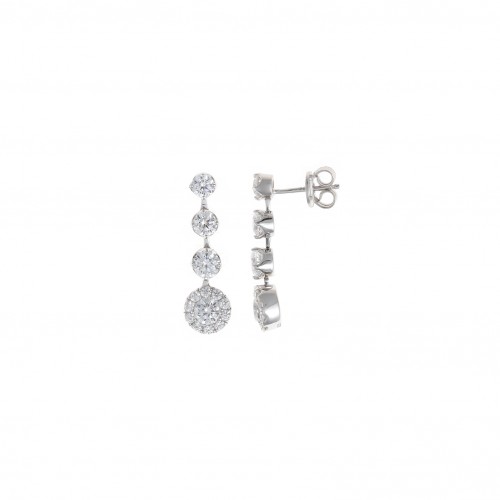 Pendientes Plata Rosetones Circonitas