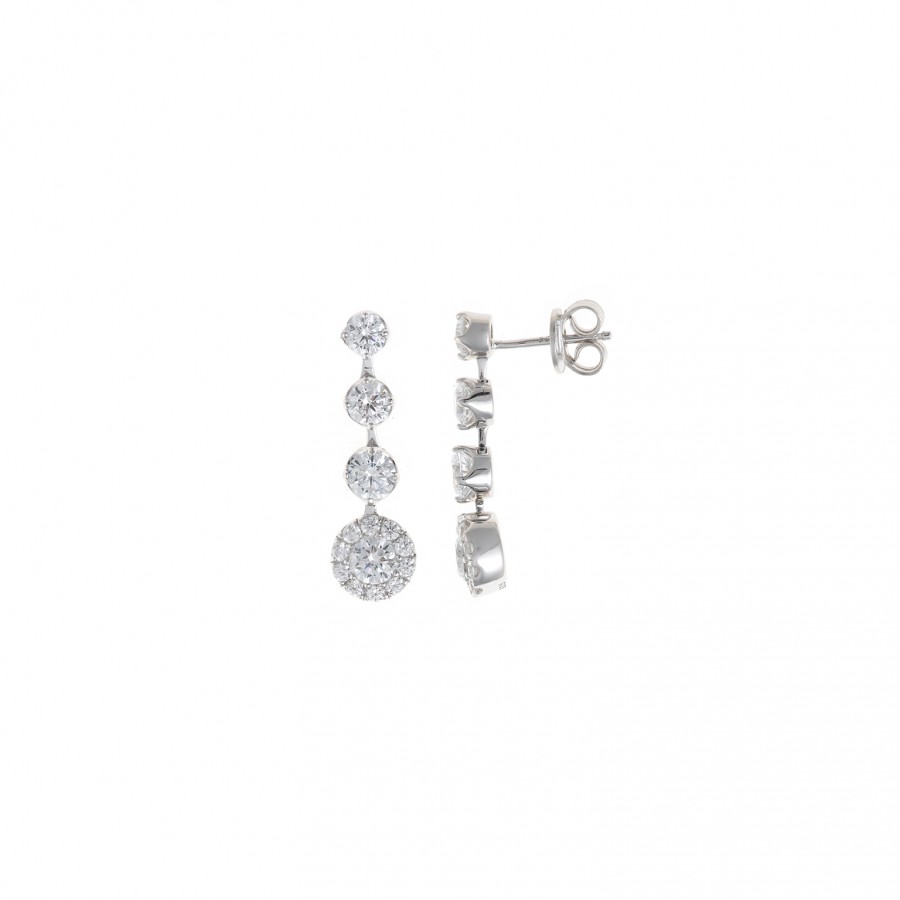 Pendientes Plata Rosetones Circonitas