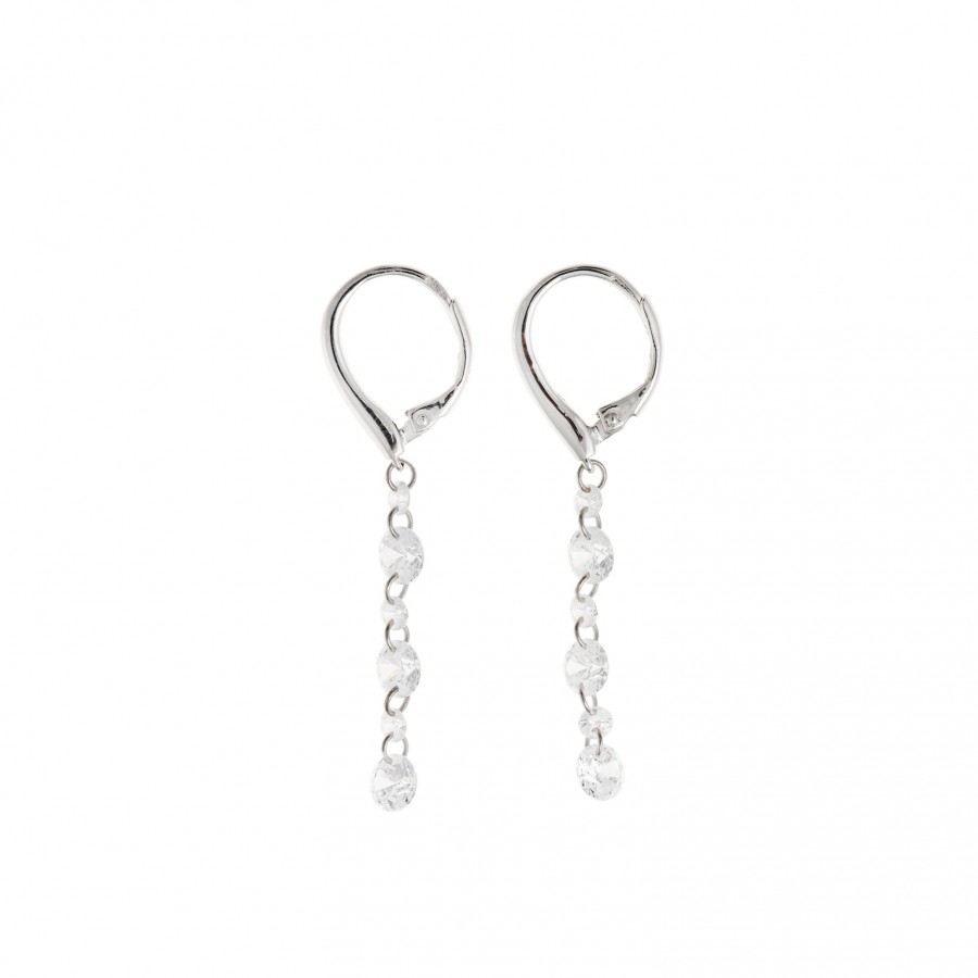 Pendientes Plata Aros Cadenas Circonitas