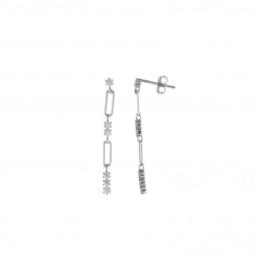 Pendientes Plata Largos Circonitas