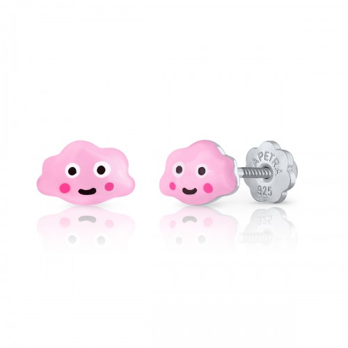 Pendientes Plata Nube Rosa