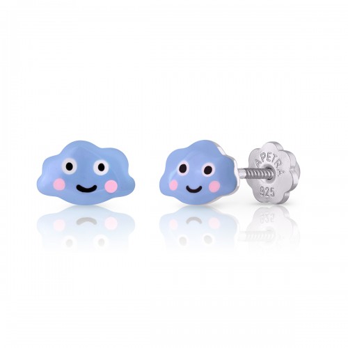 Pendientes Plata Nube Lila