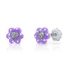 Pendientes Plata Flor Lila