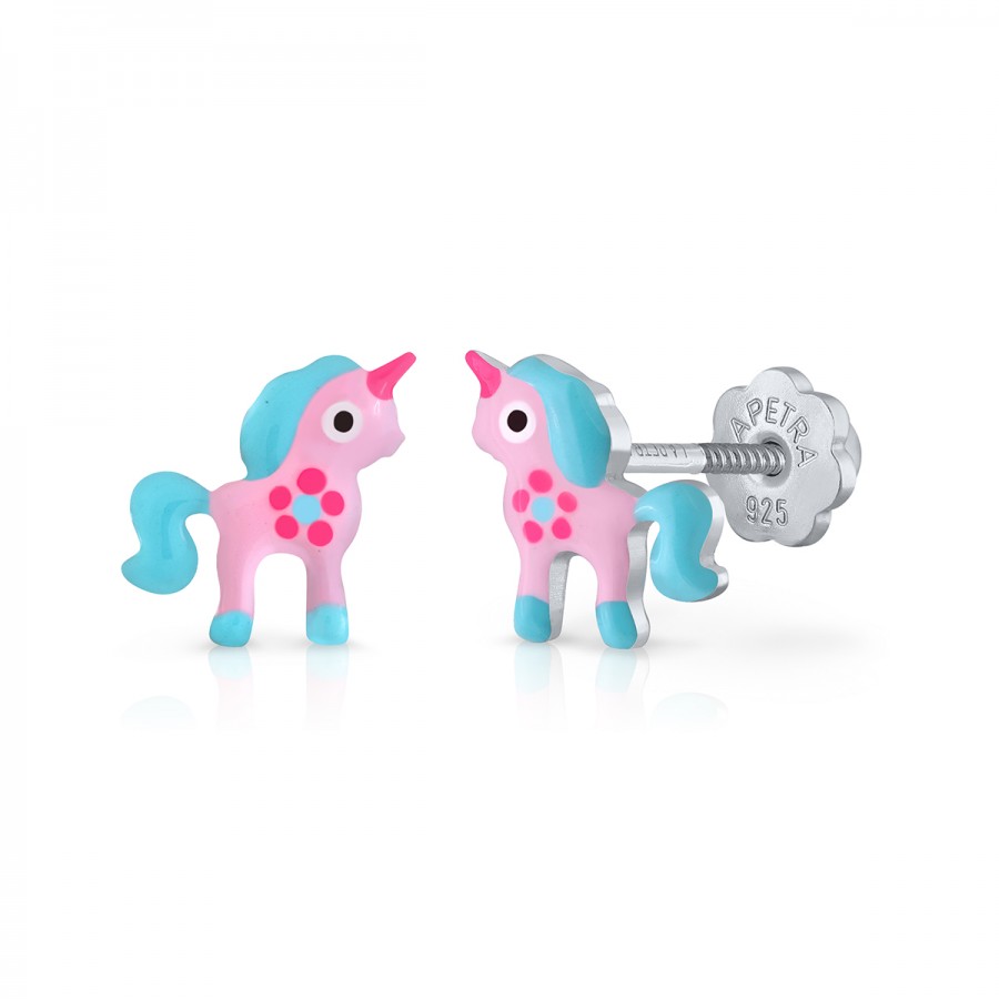 Pendientes Plata Unicornio