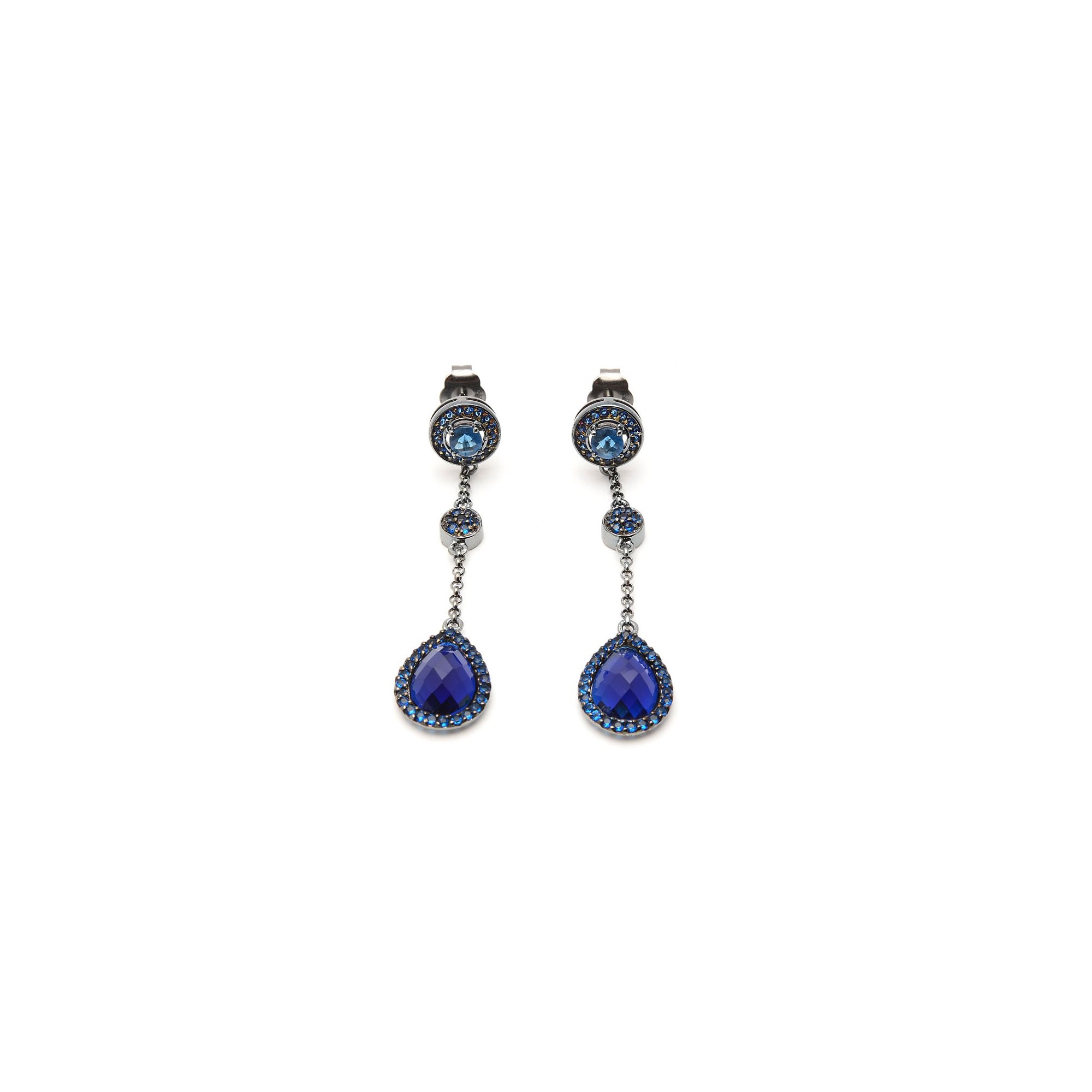 GIVA Pendientes de plata de ley 925 para mujer, color azul turquesa y  lágrima, para regalar con certificado de autenticidad y sello 925, Plata,  Circón