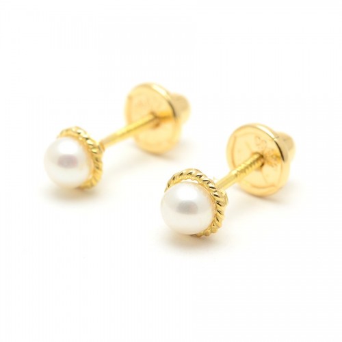 Pendientes Oro Perla